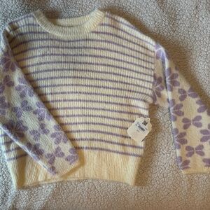 small wall ivory and lavender altar’d state sweater